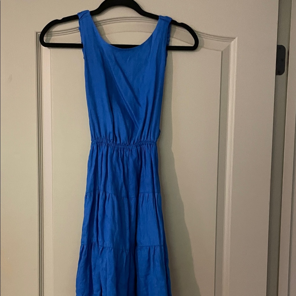 Elegant Blue Backless Dress
